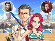 Load image into Gallery viewer, Custom manga portrait: Pirate portrait
